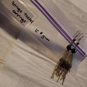 Chic Metallic Tassel Earrings